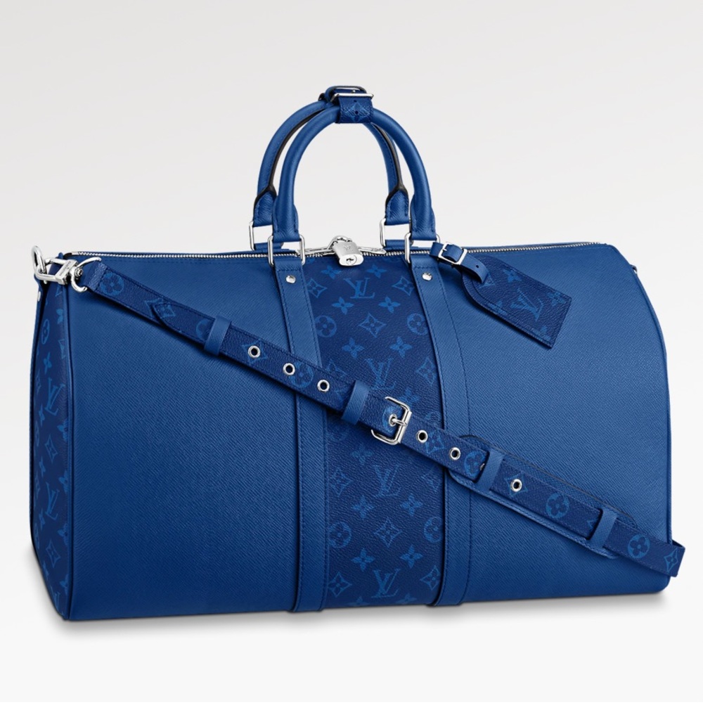 Brand new Louis Vuitton Keepall Bandoulière 50 blue travel duffle